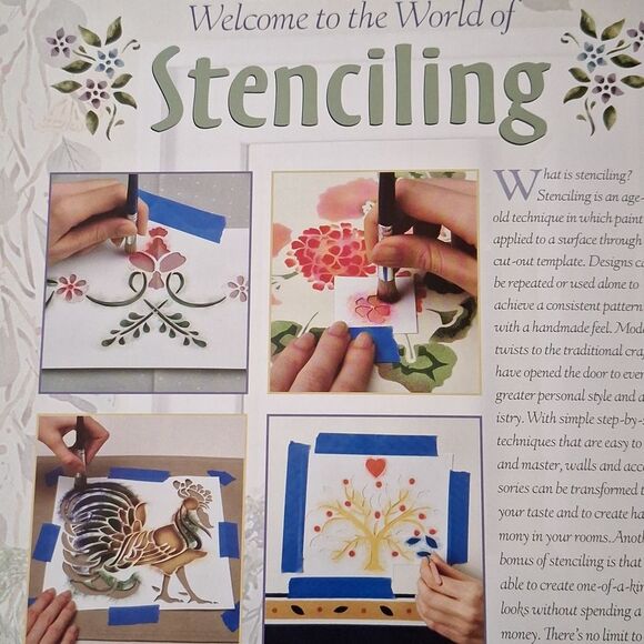 Country Stenciling Easy, Beautiful Designs for Your Home, Stencils Included - Picture 9 of 9